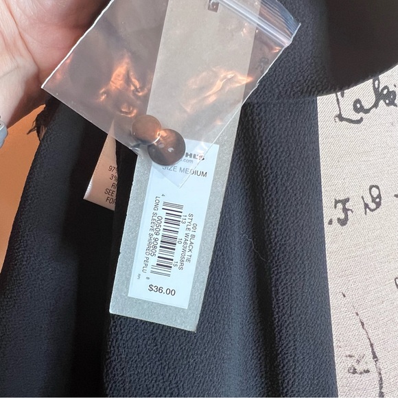 ($36) Apt 9 NWT black ruffle bottom top - Picture 6 of 7